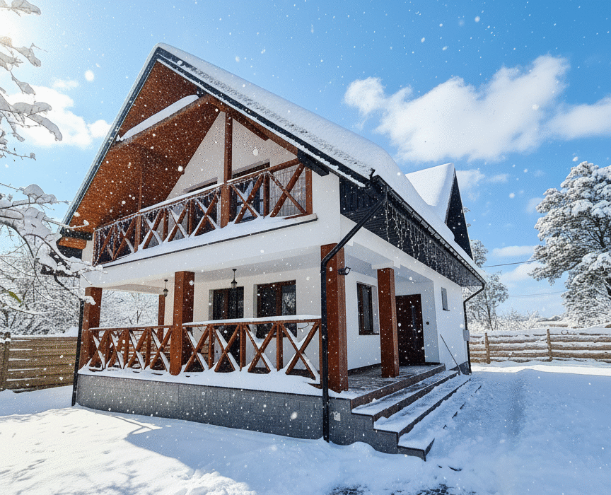Zimowy Biały domek na wynajem