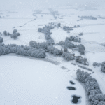 Jezioro Dom w Dolinie Rospudy Dronshot zima